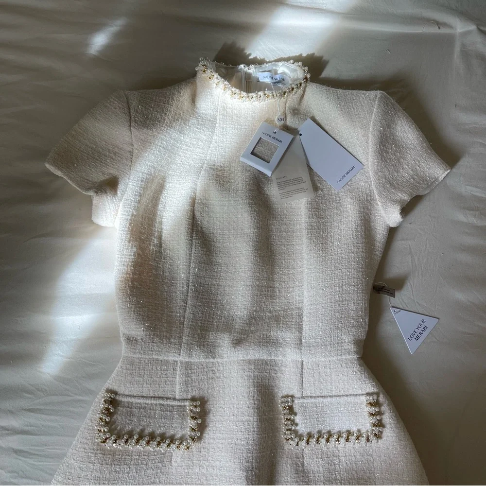 Brand New- Nadine Merabi Simone Ivory Dress 🤍✨ - Picture 10 of 15